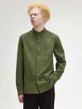 Fred Perry Long Sleeve Oxford Shirt, Laurel Wreath Green