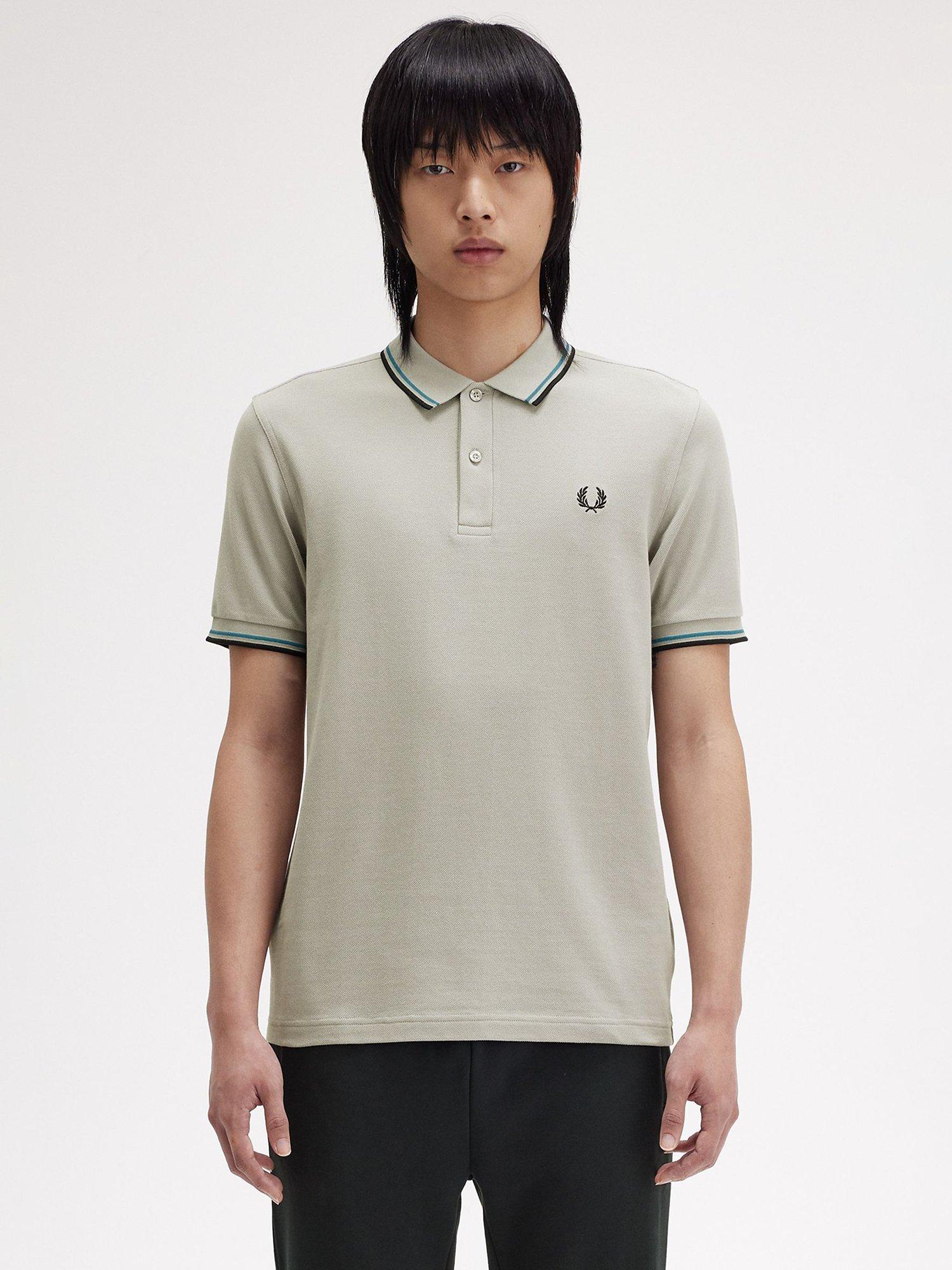 Fred Perry The Twin Tipped Short Sleeve T-Shirt, Limestone/Black
