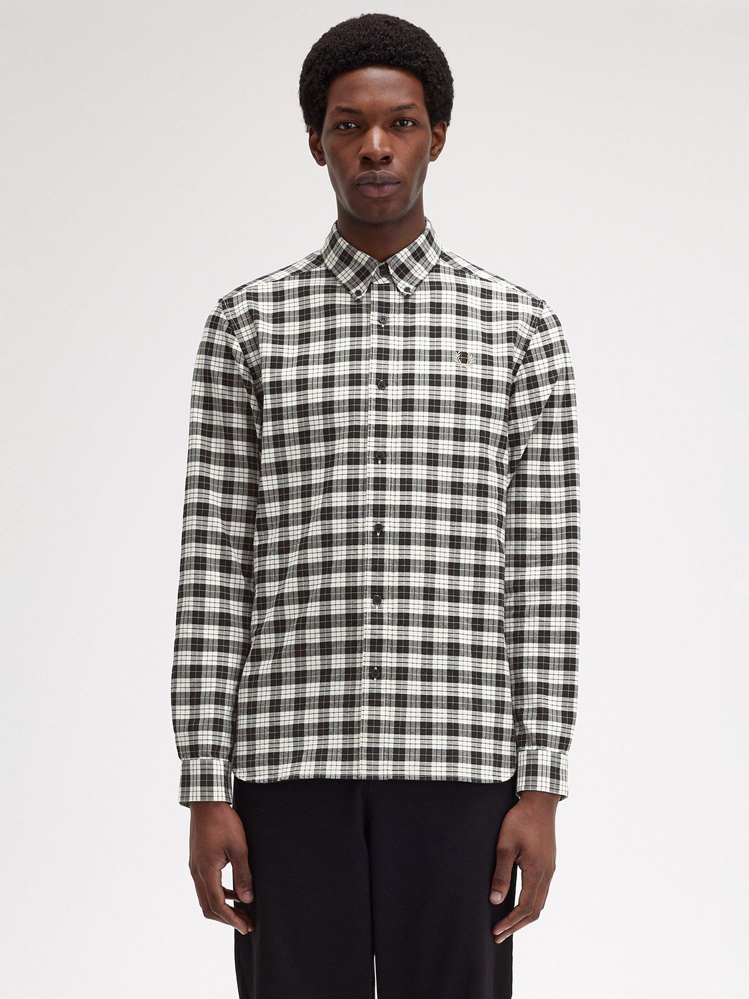 Fred Perry Tartan Oxford Shirt, Ecru