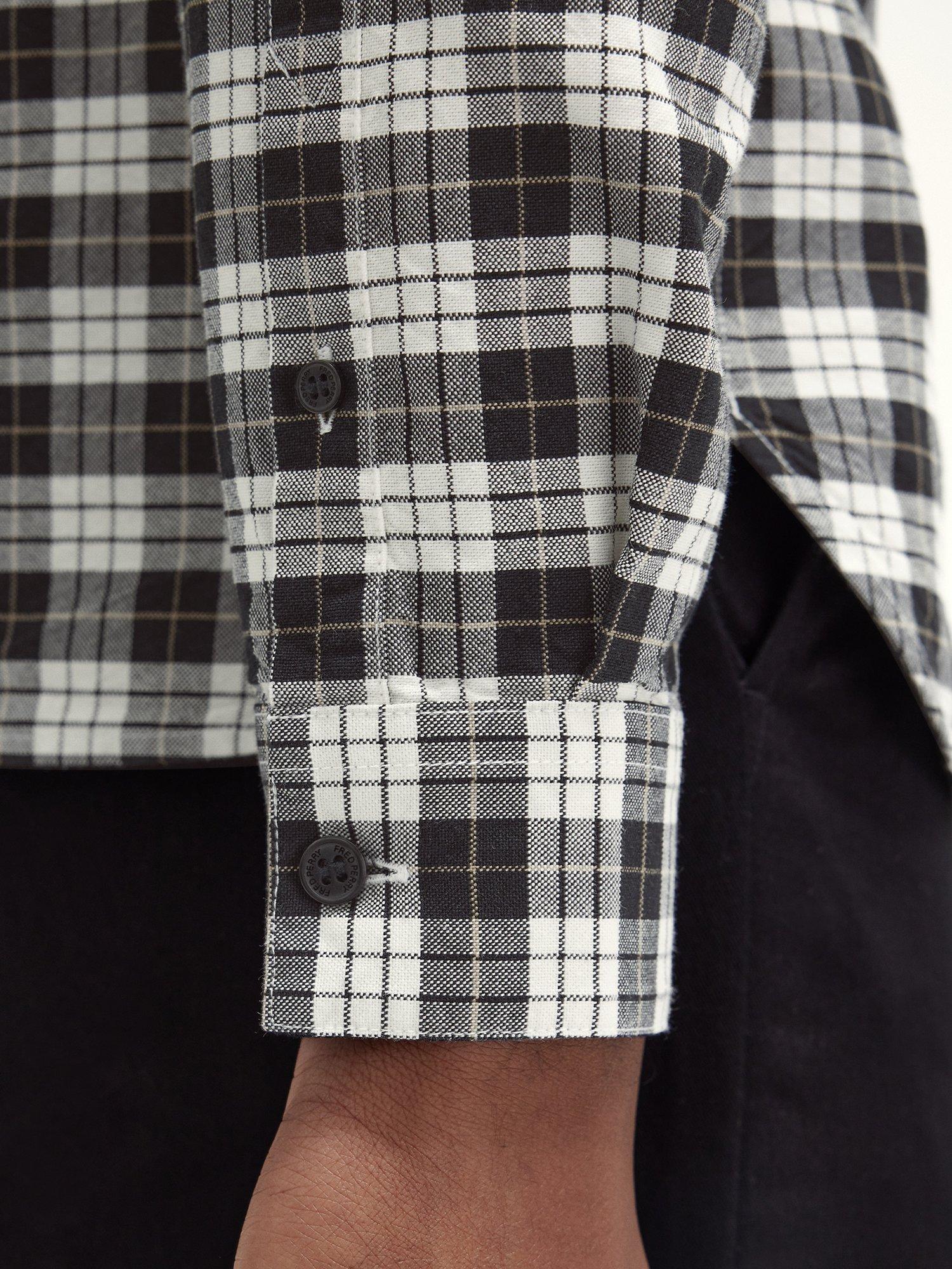 Fred Perry Tartan Oxford Shirt, Ecru, S