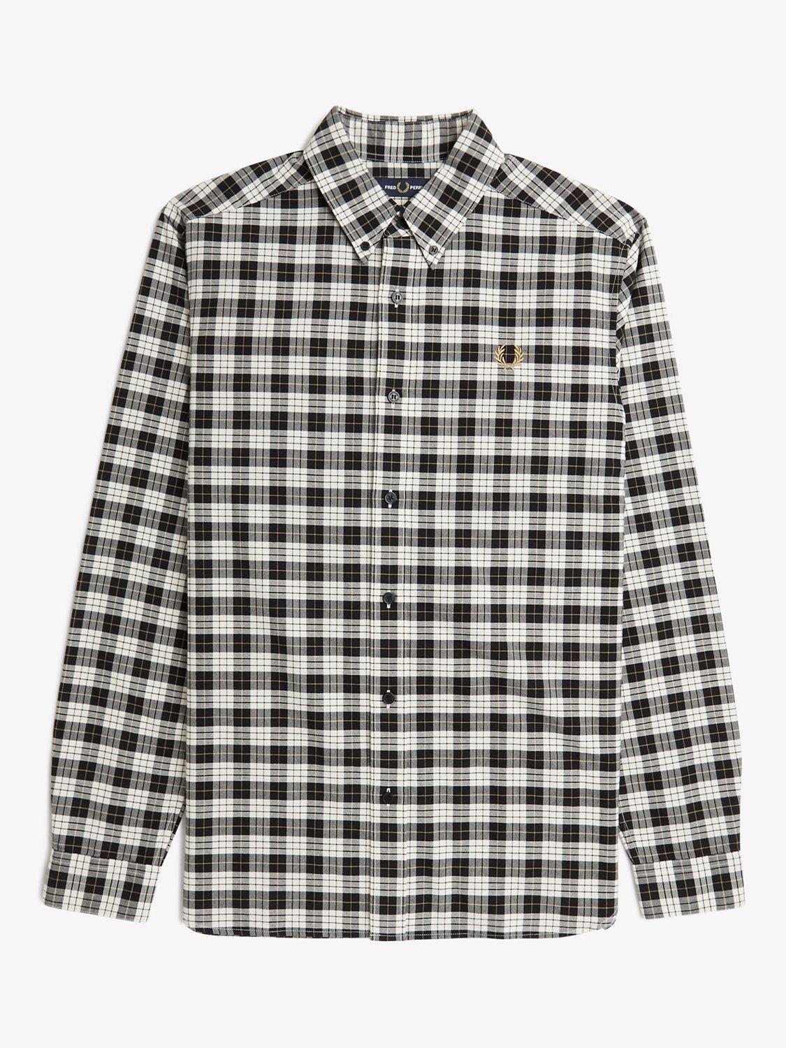 Fred Perry Tartan Oxford Shirt, Ecru, S