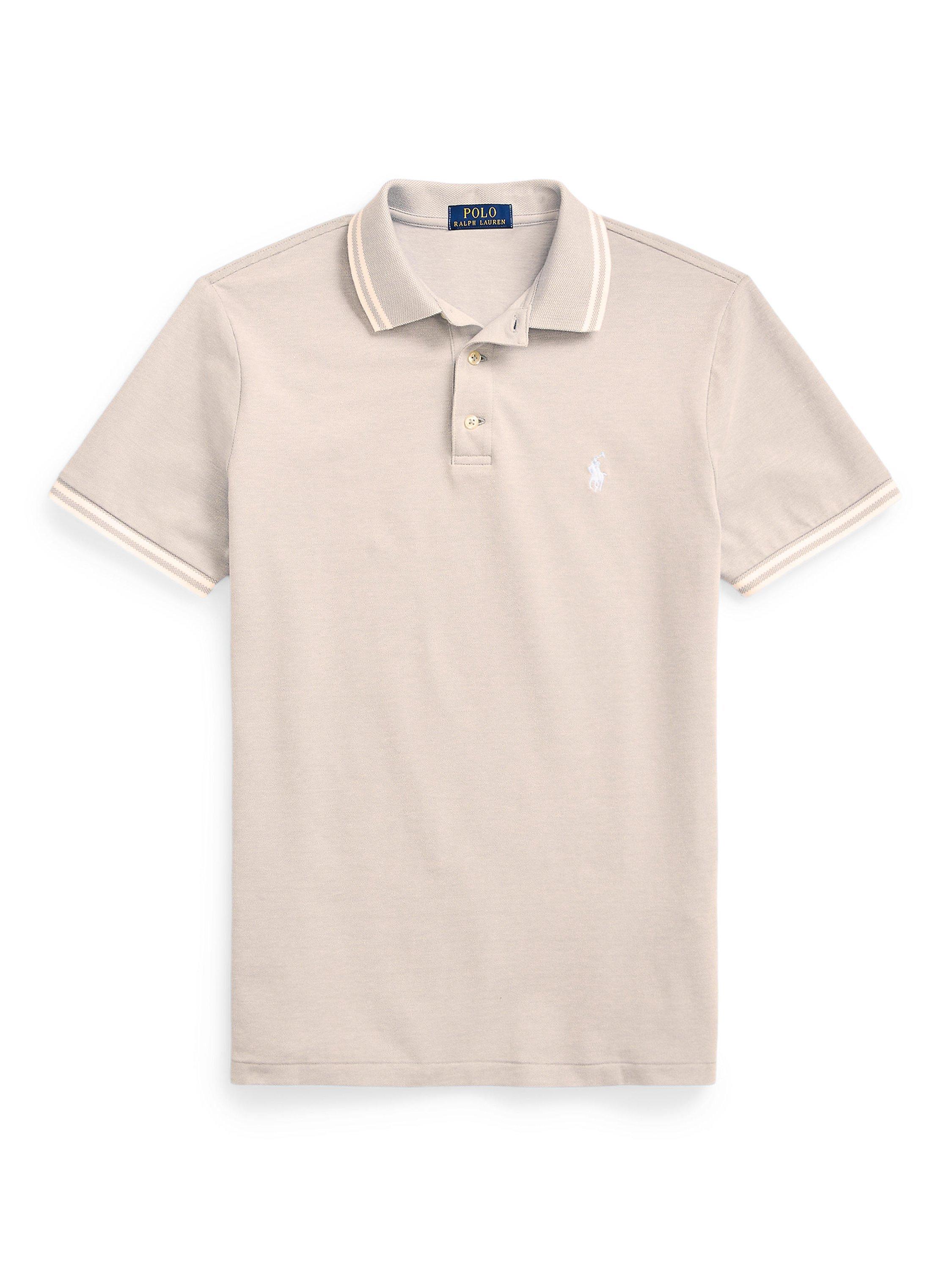 Polo Ralph Lauren Short Sleeve Polo Shirt Coastal Beige White