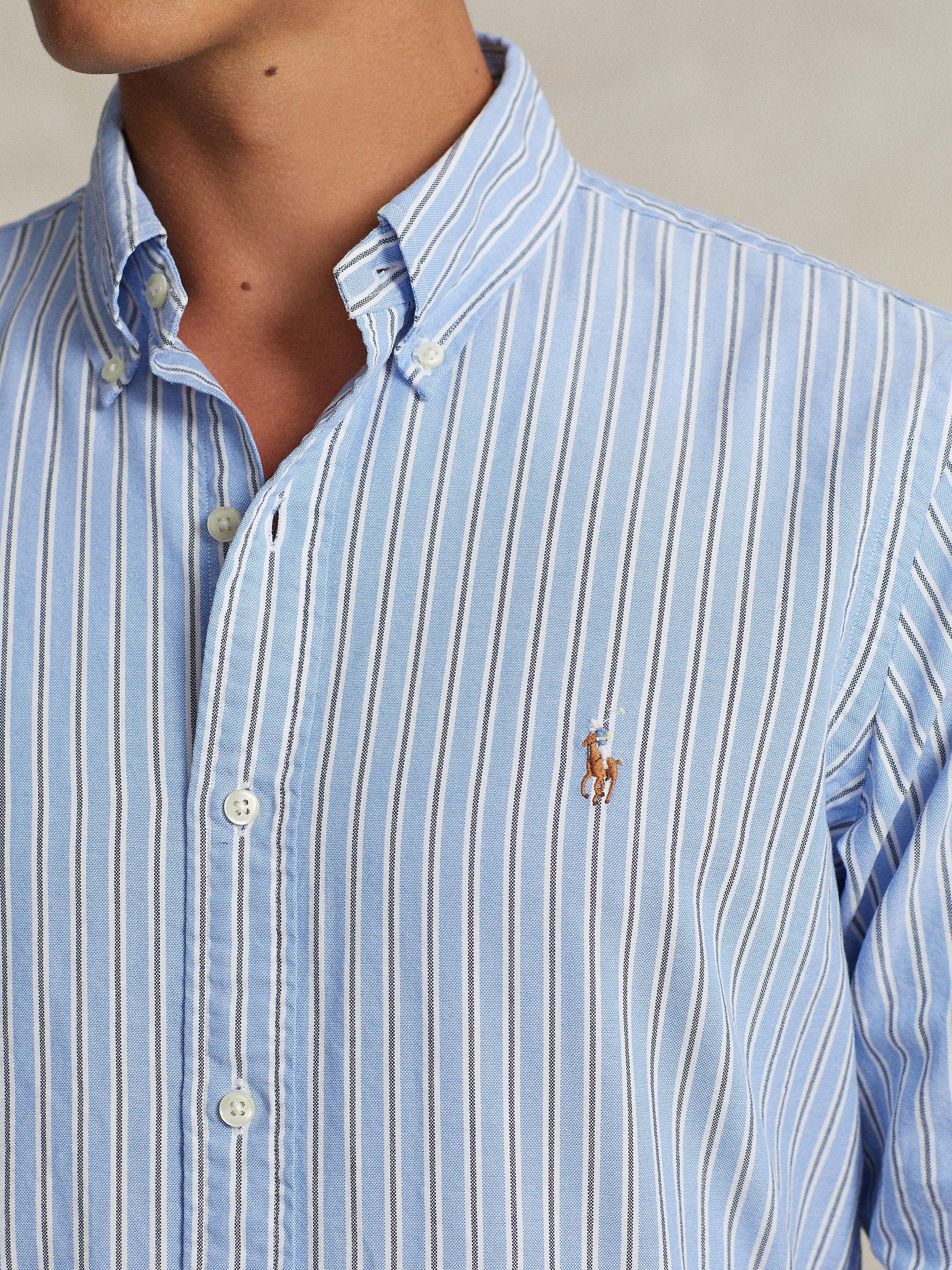 Ralph Lauren Custom Fit Striped Oxford Shirt Blue Multi