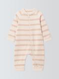John Lewis Baby Stripe Two Way Zip Romper, Multi