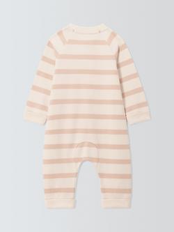 John Lewis Baby Stripe Two Way Zip Romper, Multi - view 2, Multi