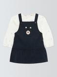 John Lewis Baby Cord Pinafore with T-Shirt, Blue