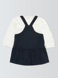 John Lewis Baby Cord Pinafore with T-Shirt, Blue