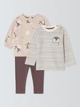 John Lewis Baby Penguin Jumper, Leggings and Long Sleeve Top Set, Natural