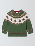 John Lewis Baby Tree Fair Isle Jumper, Green