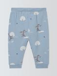 John Lewis Baby Penguin Print Joggers, Blue