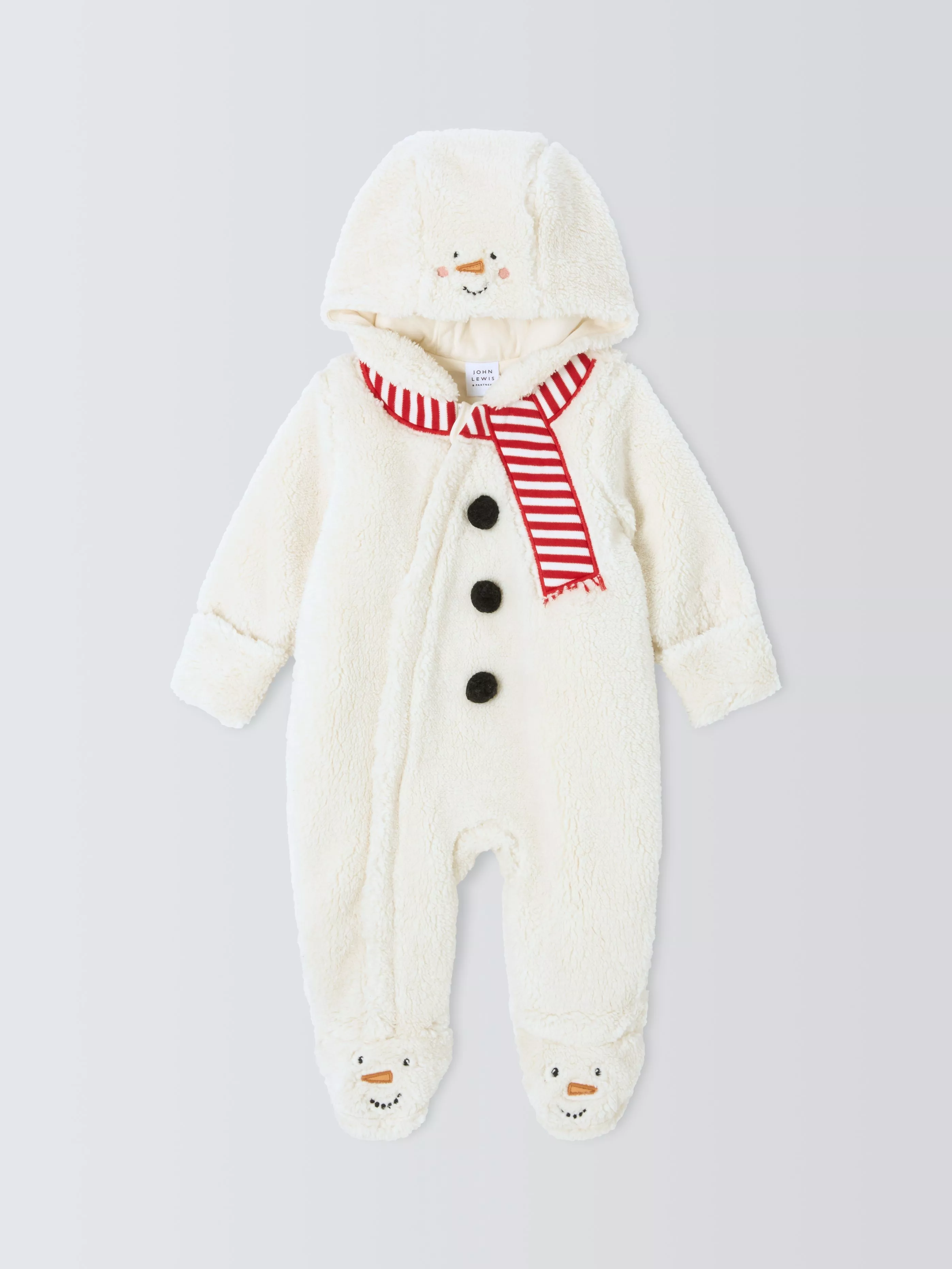 John Lewis Baby Snowman Onesie Ivory