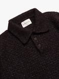 Far Afield Kier Knitted Polo Shirt, Slate Brown