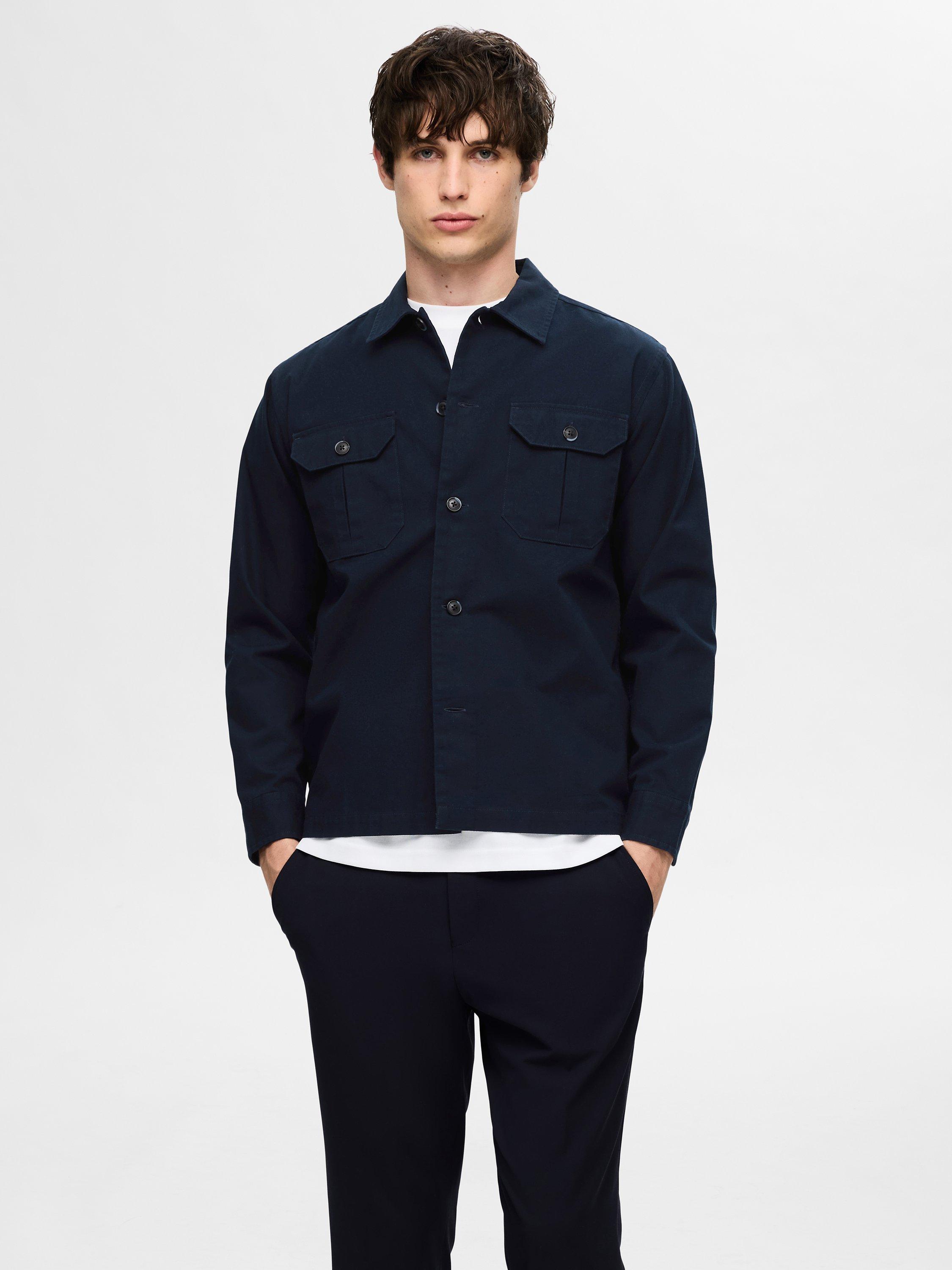 SELECTED HOMME Canvas Overshirt Sky Captain