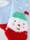 John Lewis Kids' Fluffy Snowman Slipper Socks, Multi