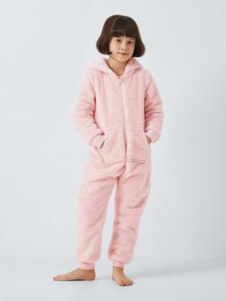John Lewis Kids' Bunny Onesie, Pink - view 2, Pink