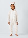 John Lewis Kids' Reindeer Onesie, Brown