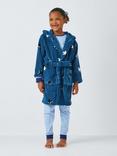 John Lewis Kids' Star Fleece Bath Robe, Blue