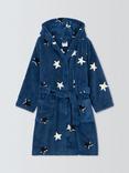 John Lewis Kids' Star Fleece Bath Robe, Blue