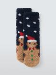 John Lewis Kids' Fluffy Gingerbread Slipper Socks, Multi