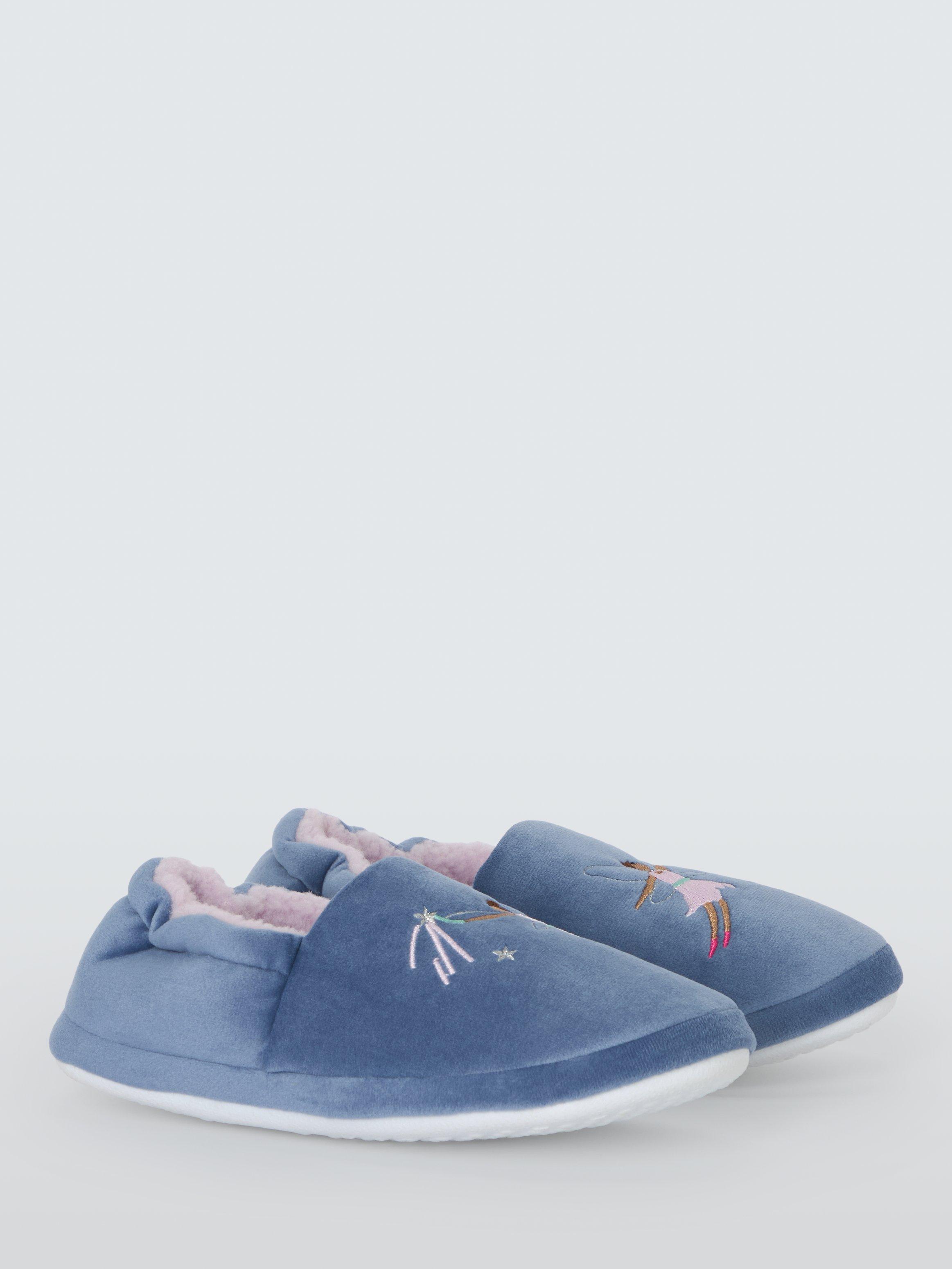 Product image 2 of 4, which shows John Lewis Kids' Fairy Embroidered Slippers, Purple, 6 Jnr