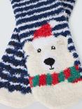 John Lewis Kids' Fluffy Polar Bear Slipper Socks, Multi