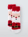 John Lewis Kids' Fluffy Santa Slipper Socks, Multi