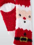 John Lewis Kids' Fluffy Santa Slipper Socks, Multi