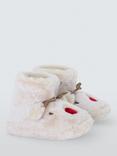 John Lewis Kids' Reindeer Boot Slippers, Light Brown