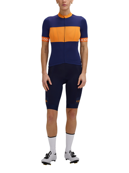 Le Col Sport Jersey Top, Navy/Saffron