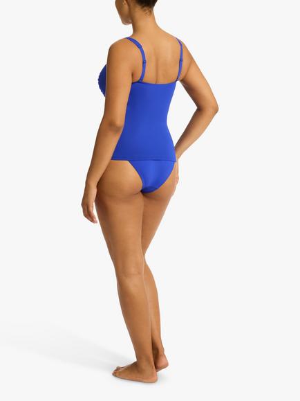 Sea Level Twist Front Light Control Shaping Tankini Top, Cobalt - view 2, Cobalt