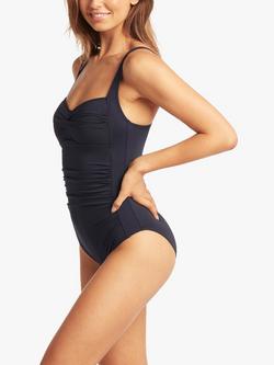 Sea Level Twist Front Light Control Shaping Swimsuit, Night Sky - view 2, Night Sky
