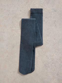 White Stuff Patty Organic Cotton Blend Opaque Tights - view 2, Mid Denim