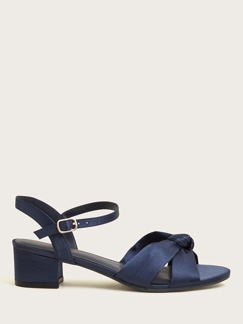 Monsoon Kids Satin Twist Heeled Sandals Navy