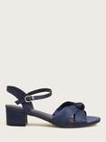 Monsoon Kids' Satin Twist Heeled Sandals, Navy