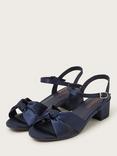 Monsoon Kids' Satin Twist Heeled Sandals, Navy