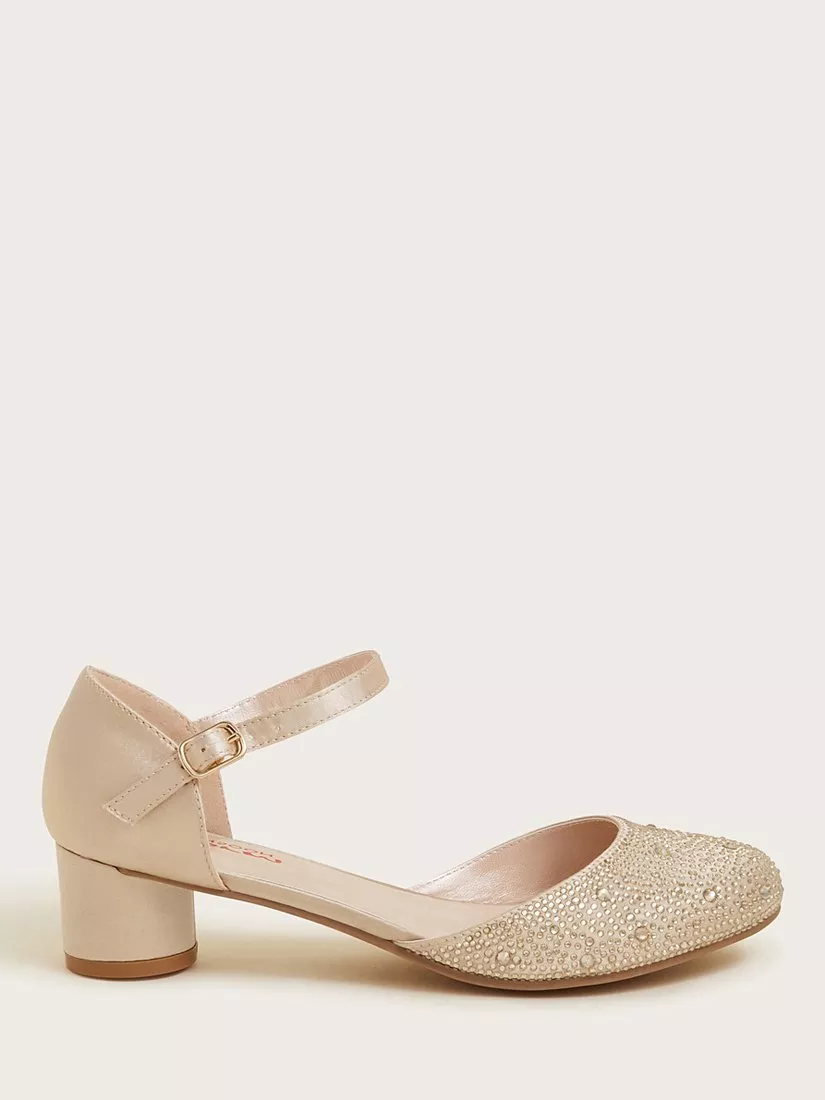 Monsoon Kids Diamante Toe Heeled Shoes Gold