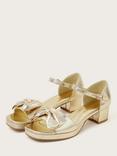 Monsoon Kids' Bow Platform Heeled Shoes, Gold