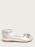 Monsoon Kids' Bow Embellished Ballet Flats, Silver