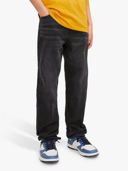 Jack & Jones Kids' Chris Loose Fit Jeans, Black Denim, Black Denim