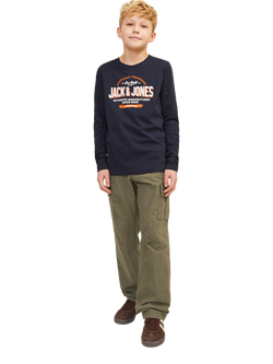 Jack & Jones Kids' Cargo Trousers, Olive Night, Olive Night