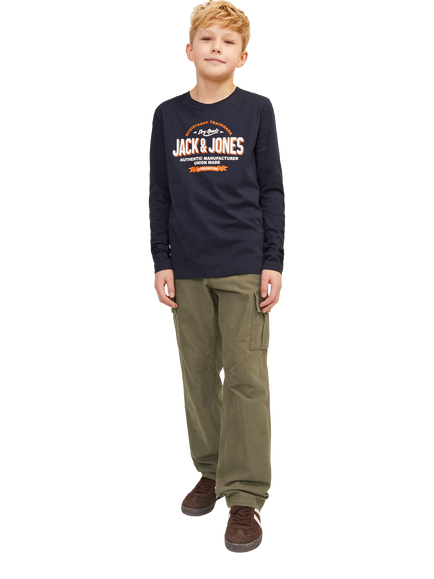 Jack & Jones Kids' Cargo Trousers, Olive Night, Olive Night