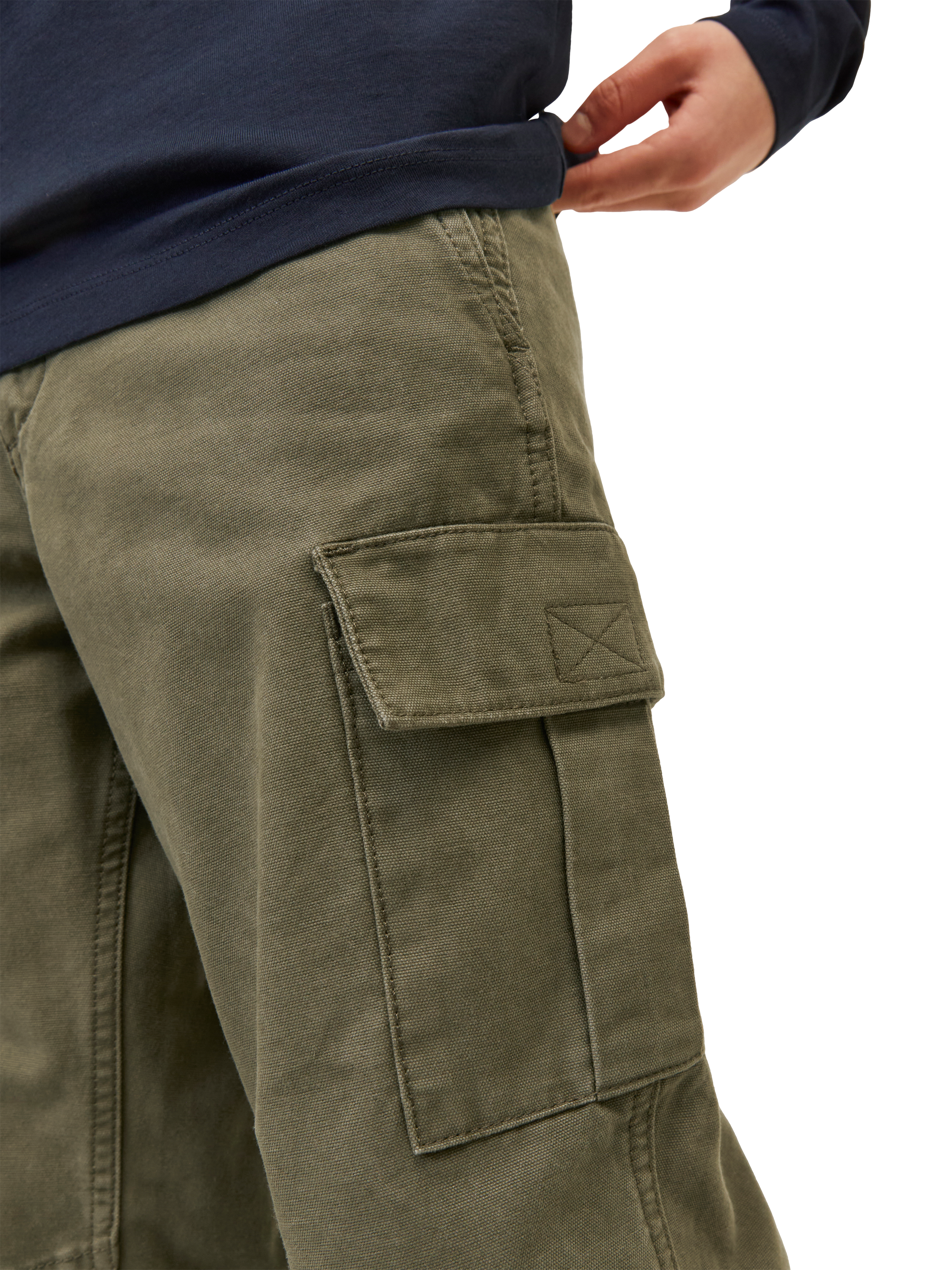 Product image 5 of 8, which shows Jack & Jones Kids' Cargo Trousers, Olive Night, 16 years