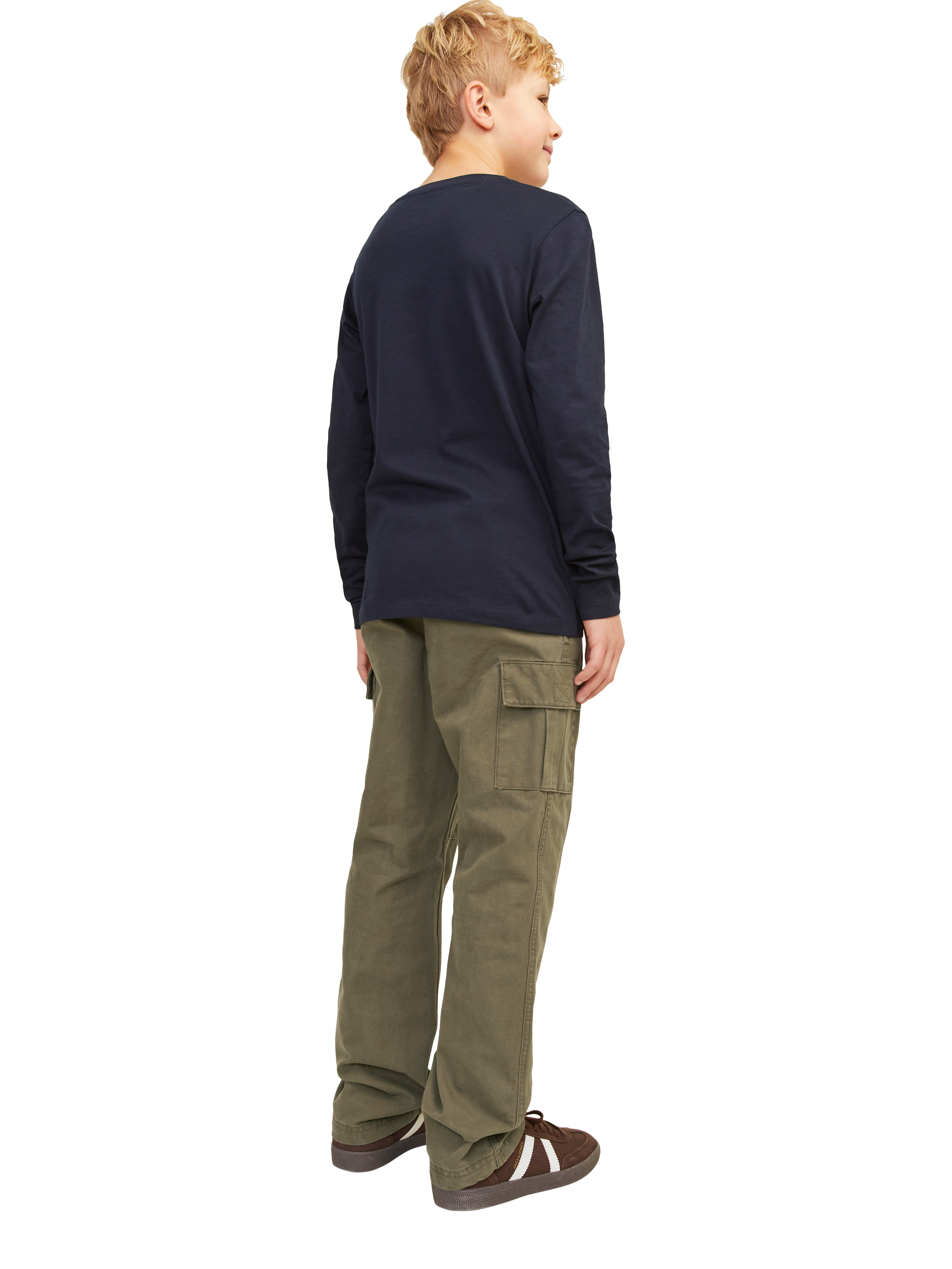 Product image 6 of 8, which shows Jack & Jones Kids' Cargo Trousers, Olive Night, 16 years