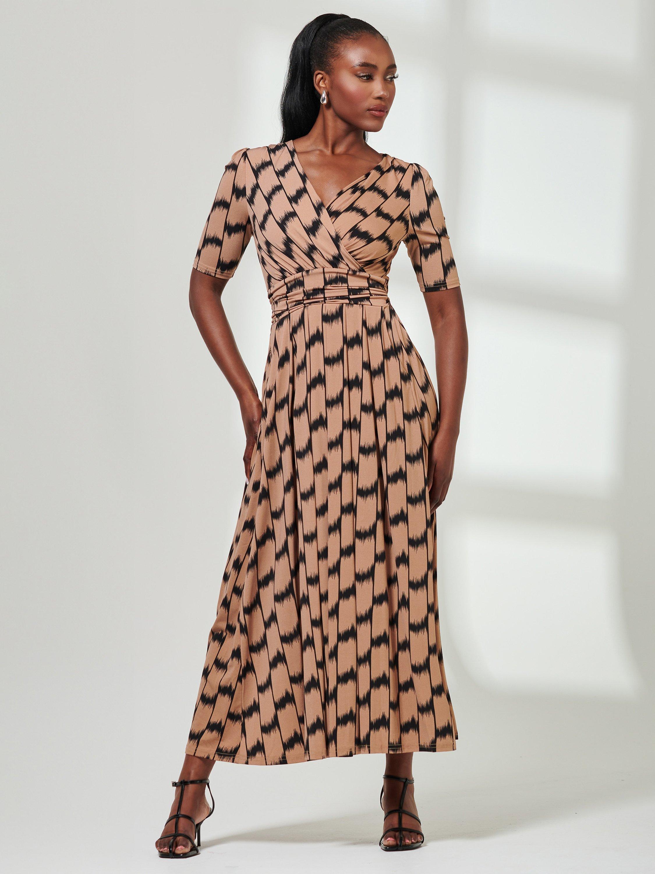 Product image 1 of 6, which shows Jolie Moi Karmie Jersey Dress, Brown, 8
