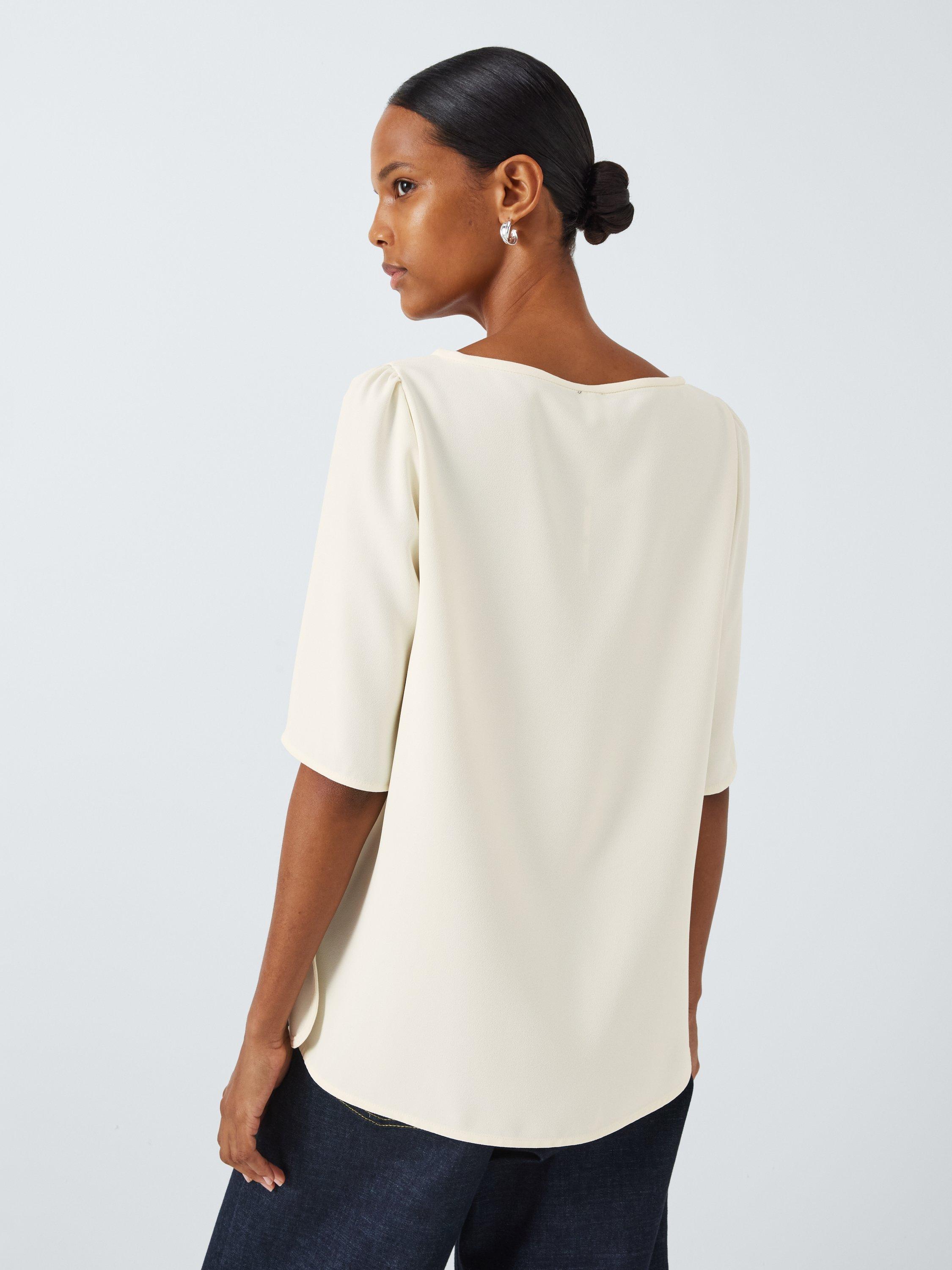 Product image 2 of 6, which shows Marella Vanessa Short Sleeve Top, Wool White, 8
