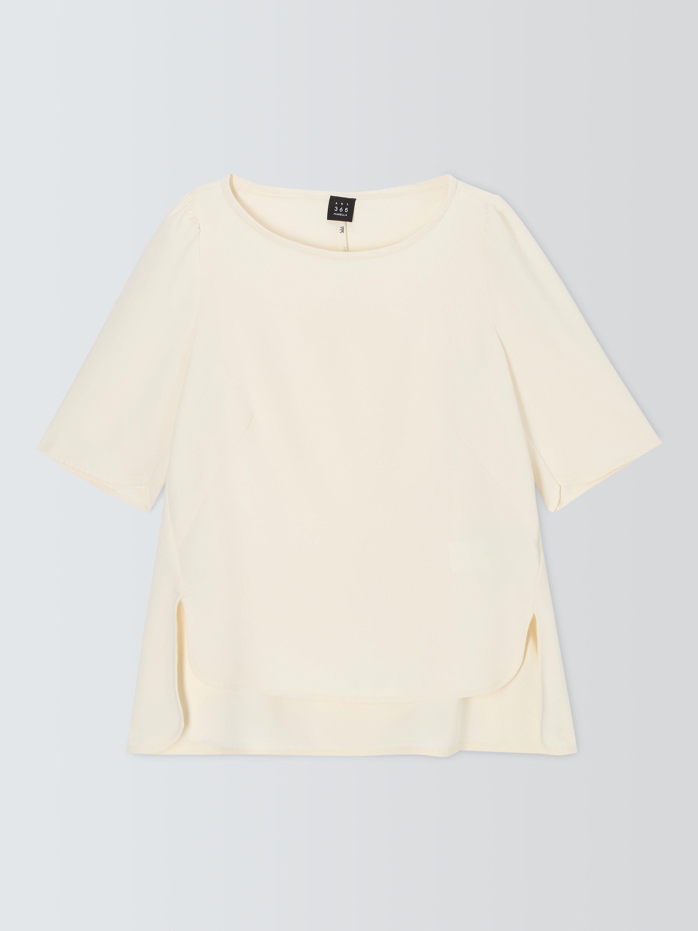 Product image 4 of 6, which shows Marella Vanessa Short Sleeve Top, Wool White, 8