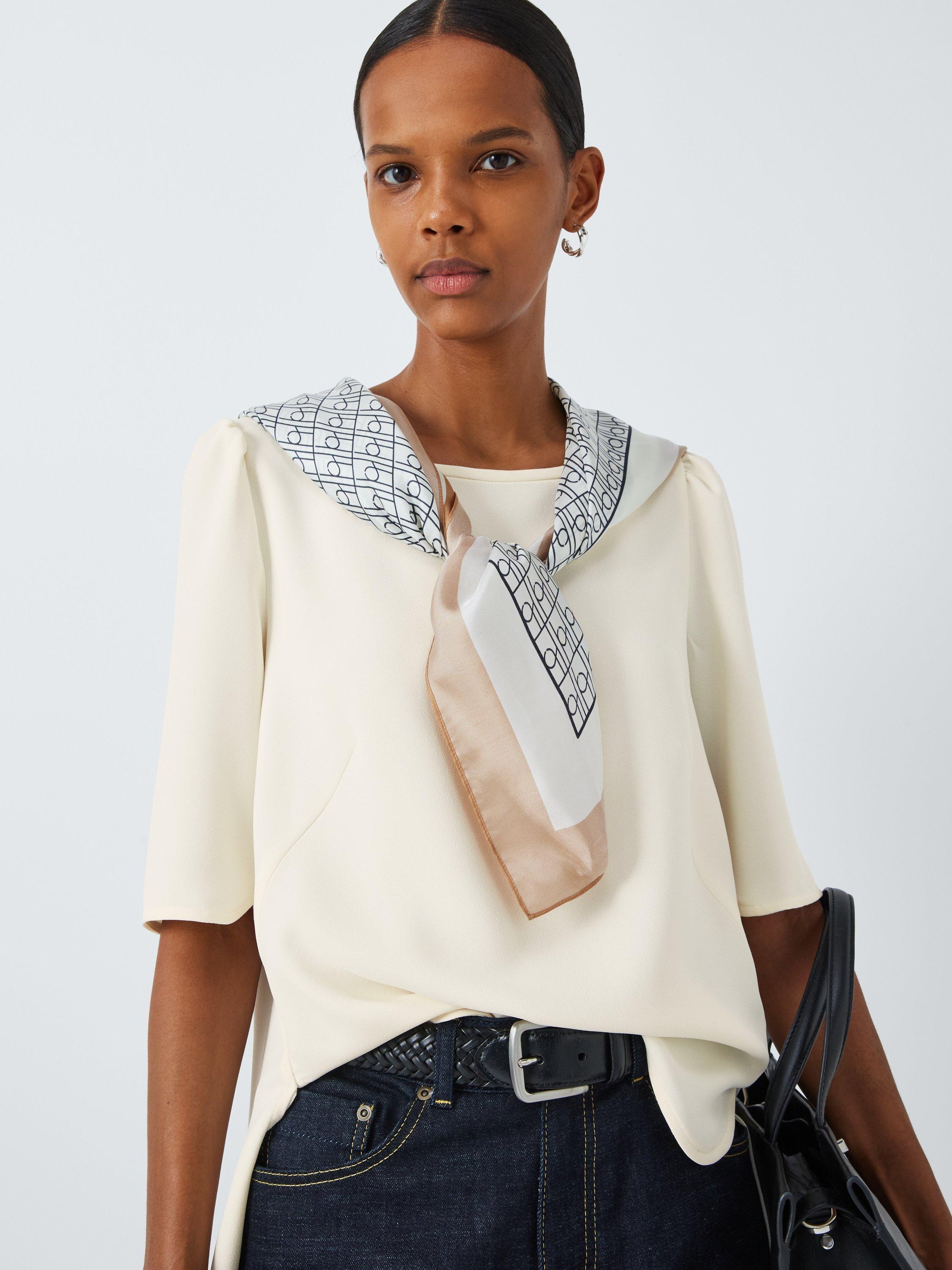 Product image 5 of 6, which shows Marella Vanessa Short Sleeve Top, Wool White, 8