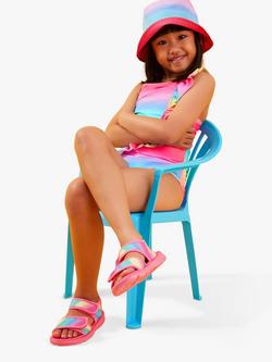 Angels by Accessorize Kids' Ombre Riptape Sandals, Pink/Multi - view 2, Multi