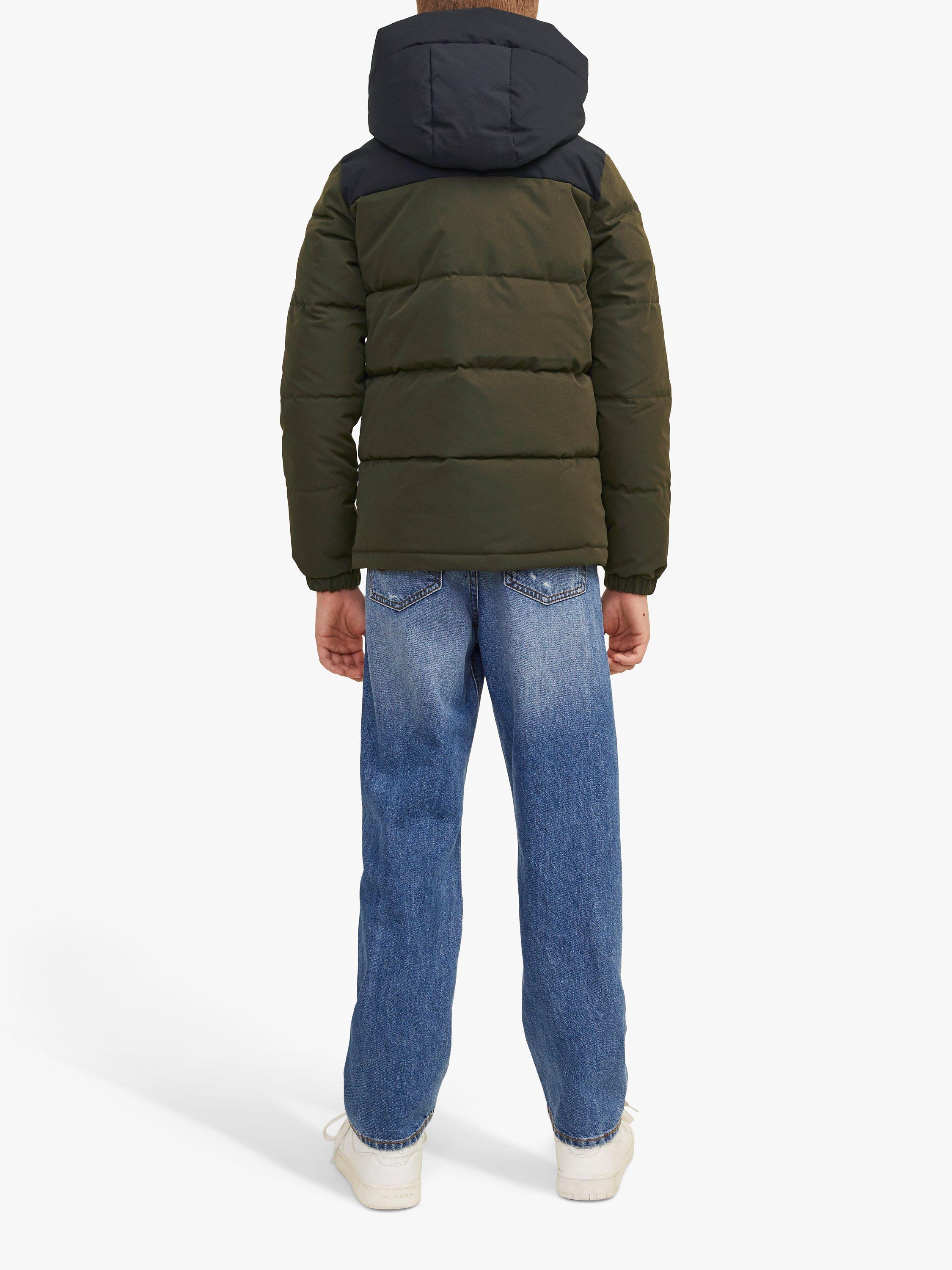 Jack & jones core padded parka with multi pockets and fleece lined hood best sale