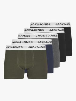 Jack & Jones Kids' Logo Trunks, Pack of 5, Black